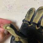 KUSHITANIレーシンググローブ　穴開き　革あて　リペア修理